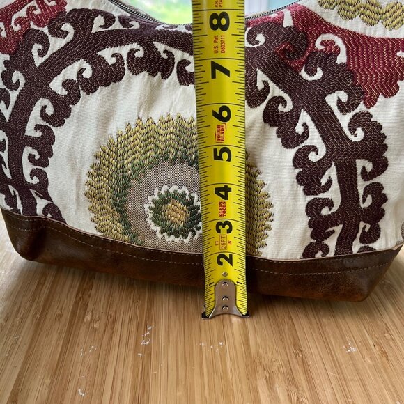 Lolita Chisholm Mandalla Tapestry & Leather Boho Bag With 4 Inner Pockets - Picture 11 of 12